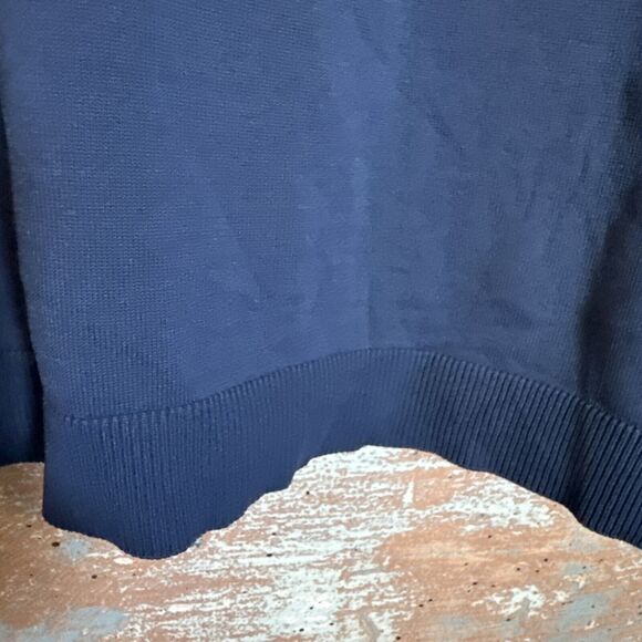 Worthington Women’s Navy Blue Short Sleeve Sweater Blouse 3X Collar V Neck - Picture 8 of 8